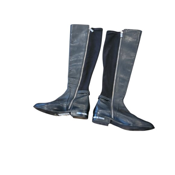 MICHAEL KORS Hamilton Stretch Leather Boots Size 6M Tall Riding Zip - Picture 3 of 16